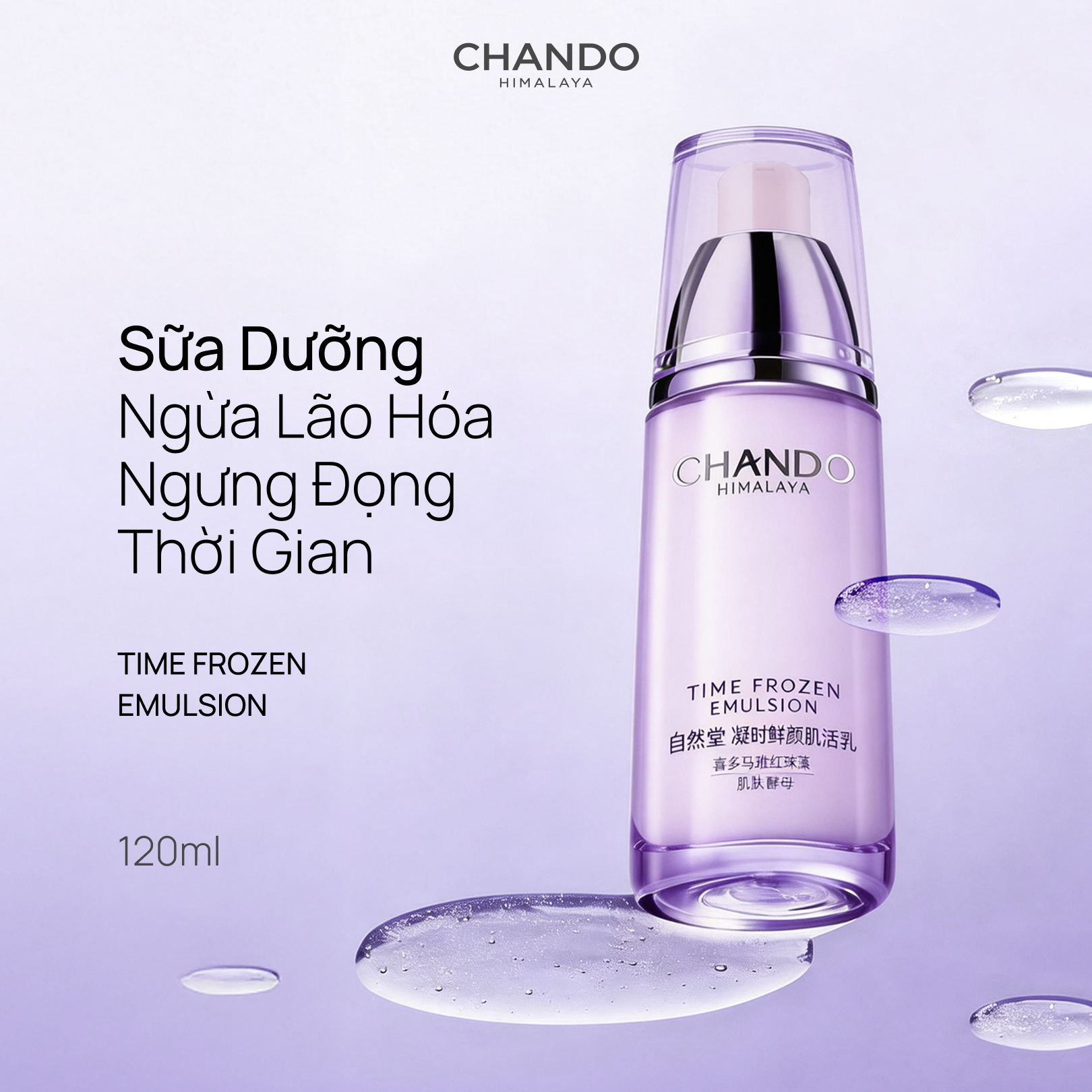Sữa Dưỡng Giúp Phục Hồi Da Lão Hoá Ngưng Đọng Thời Gian CHANDO Himalaya 120ml Hàng Chính Hãng