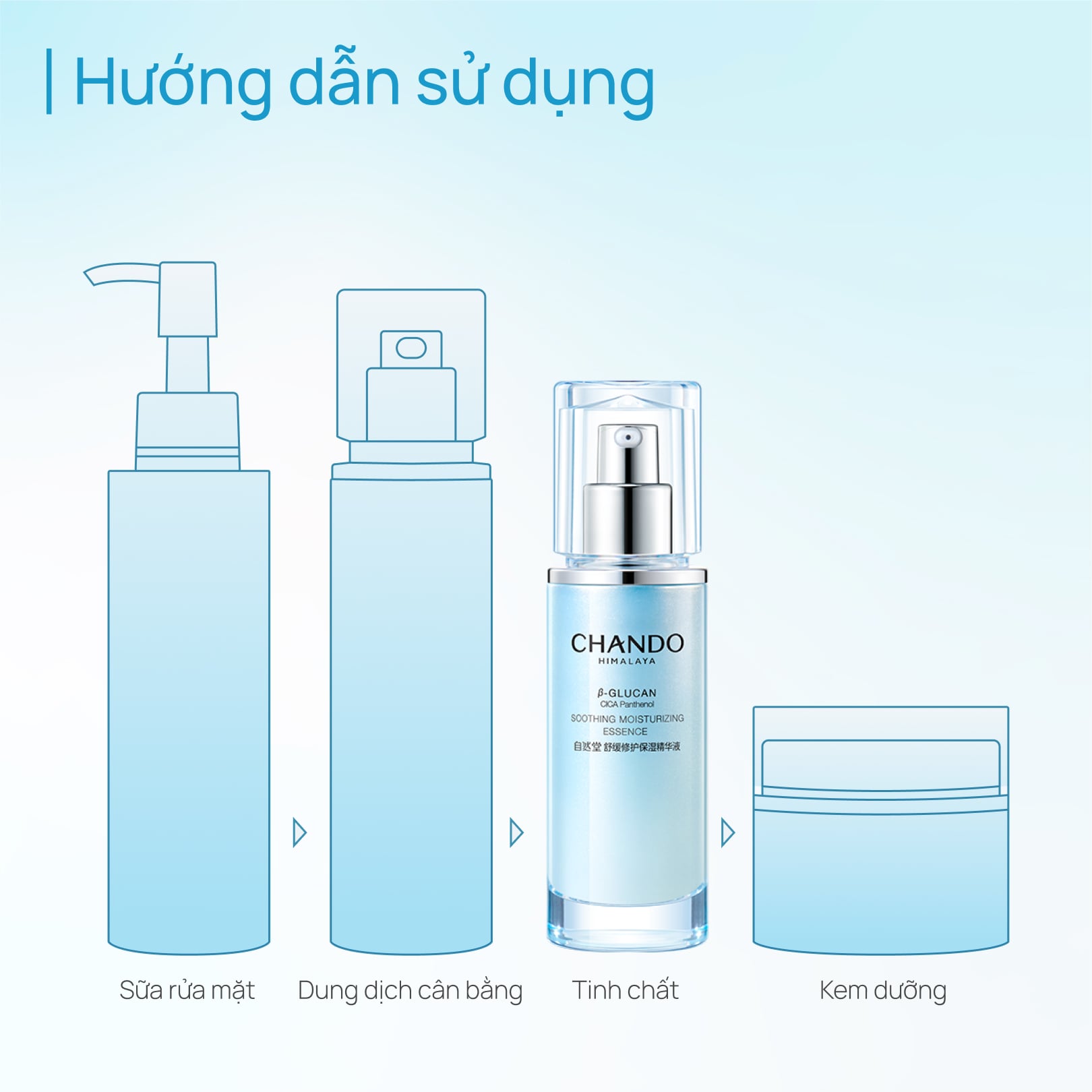 Tinh Chất Phục Hồi, Làm Dịu & Cấp Ẩm CHANDO Soothing Moisturizing 45ml