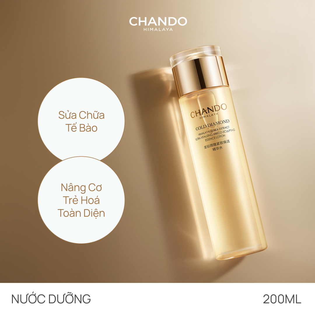 Toner Sửa Chữa Tế Bào, Nâng Cơ & Trẻ Hoá Toàn Diện CHANDO Gold Diamond Ultra Vitalizing Micro-sculpting 200ml