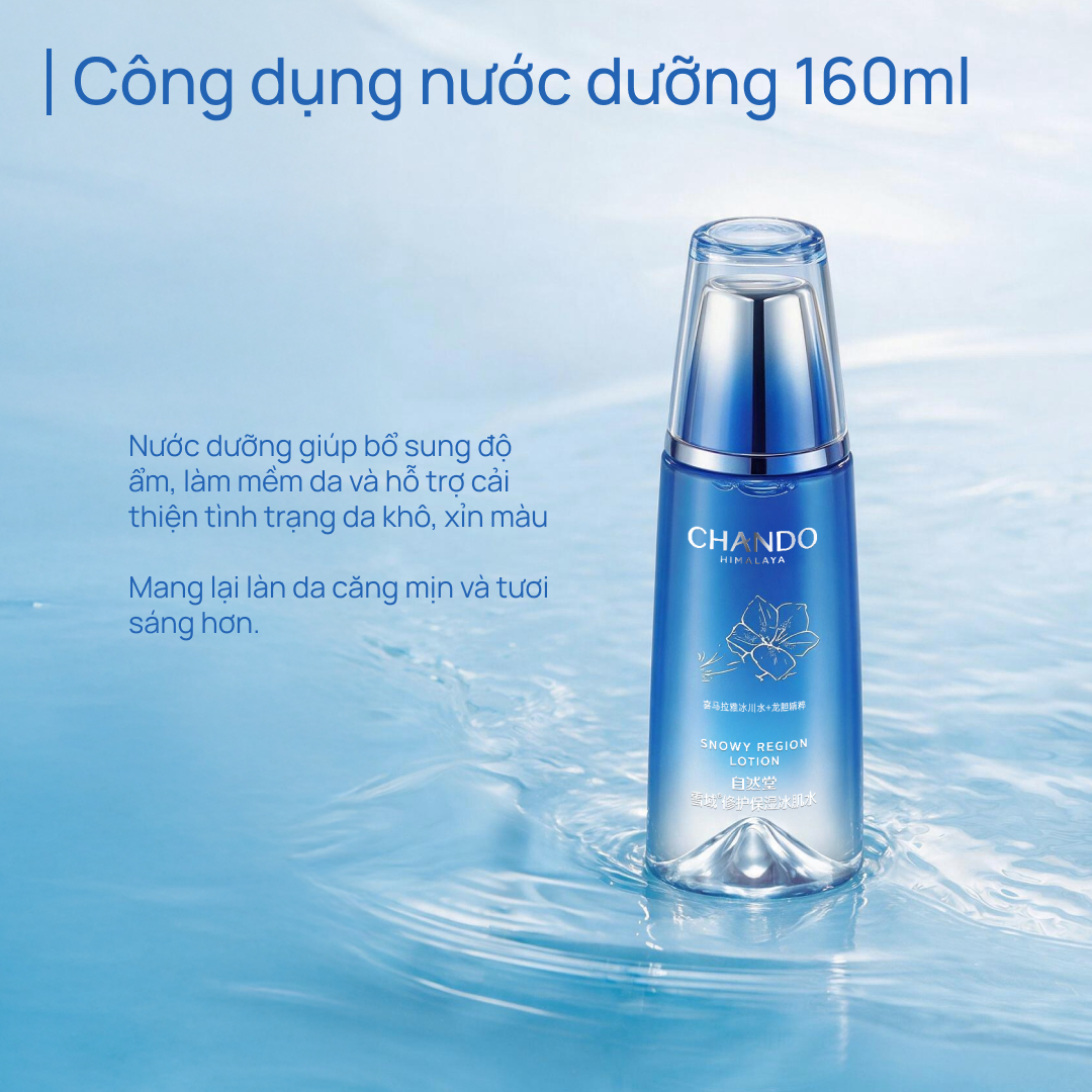 [BỘ 4 SẢN PHẨM] Cấp Ẩm, Làm Sáng & Chăm Sóc Da Rạng Rỡ CHANDO Snowy Region