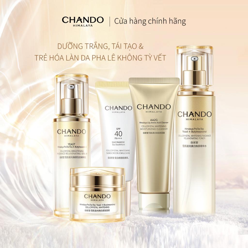 Sữa Chống Nắng Hỗ Trợ Dưỡng Trắng Trẻ Hoá Da Pha Lê CHANDO Himalaya 40ml Chứa Niacinamide Hàng Chính Hãng