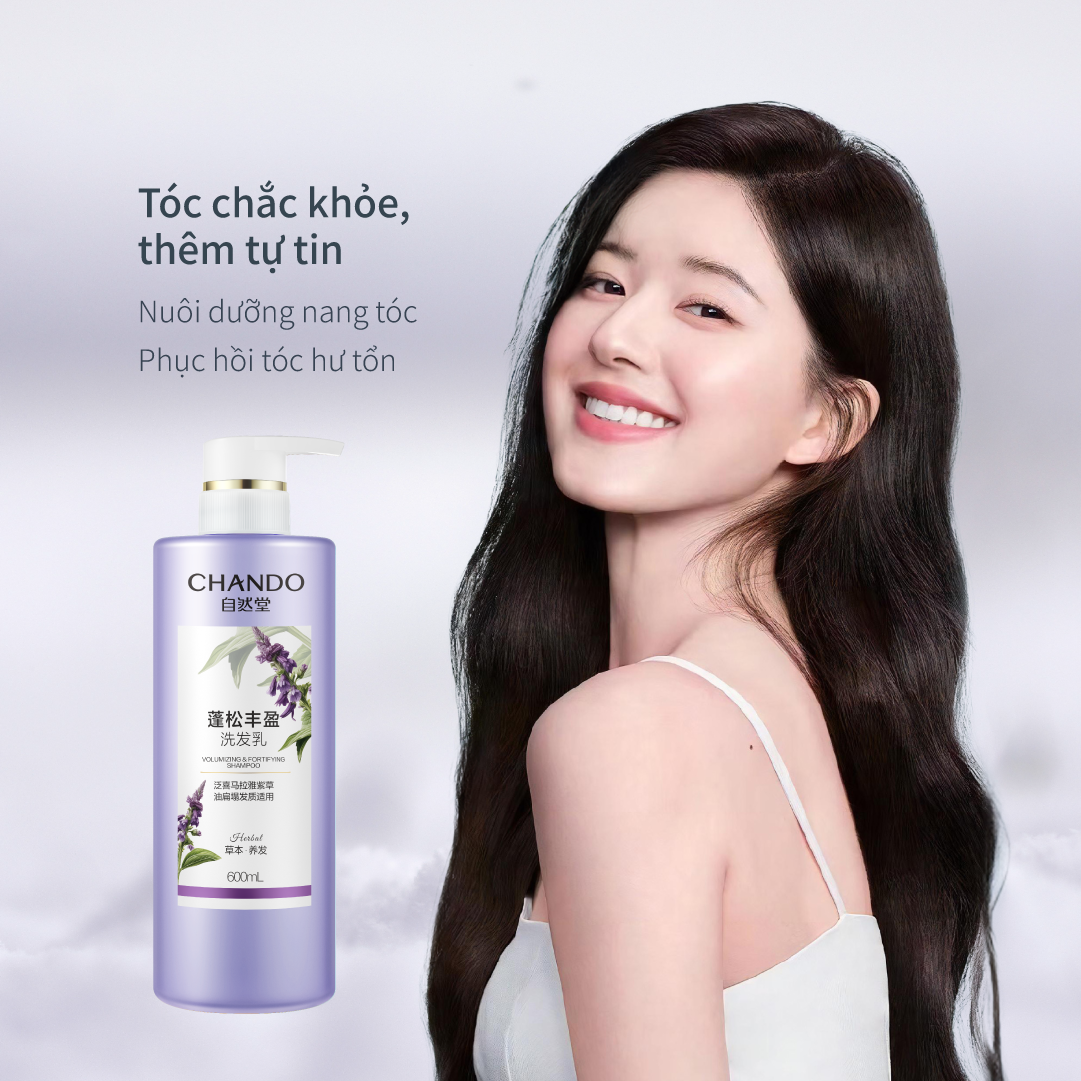 Dầu Gội Hỗ Trợ Làm Phồng Nuôi Dưỡng Tóc Dày Và Chắc Khoẻ CHANDO Himalaya 600g Hàng Chính Hãng