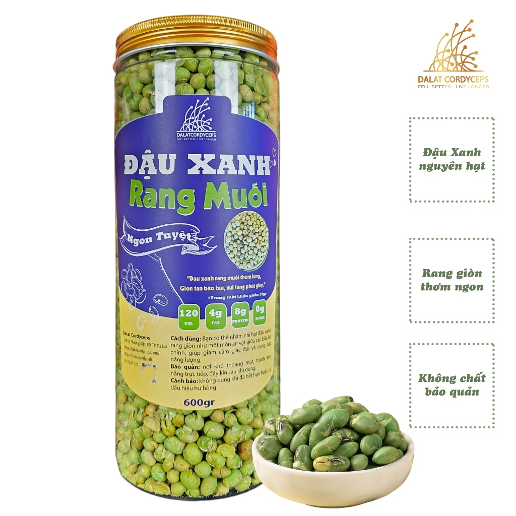 Hạt đậu xanh rang muối giòn tan - Dalat Cordyceps