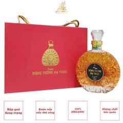 Nấm đông trùng hạ thảo tươi ngâm rượu trong chai thuỷ tinh XO  - Hộp giấy cao cấp