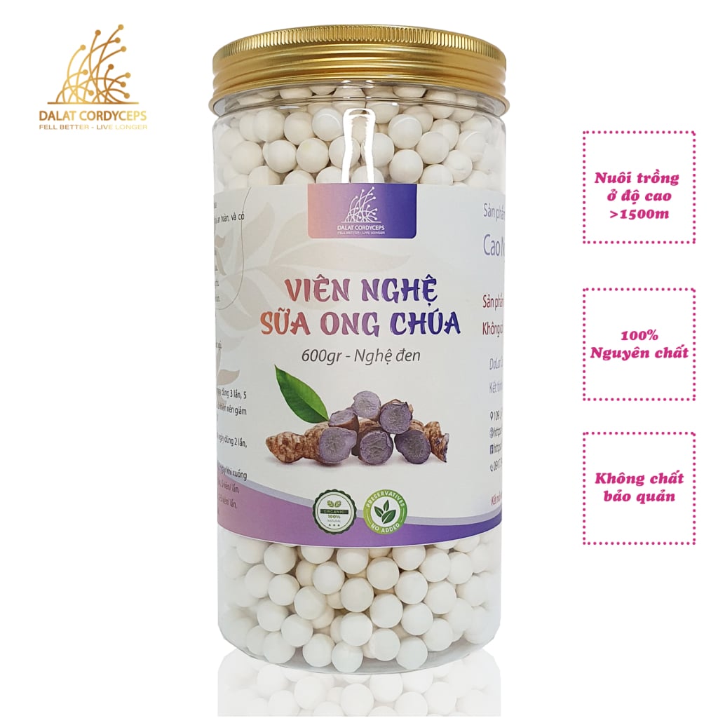 Viên tinh bột nghệ sữa ong chúa Dalat Cordyceps - Loại thượng hạng
