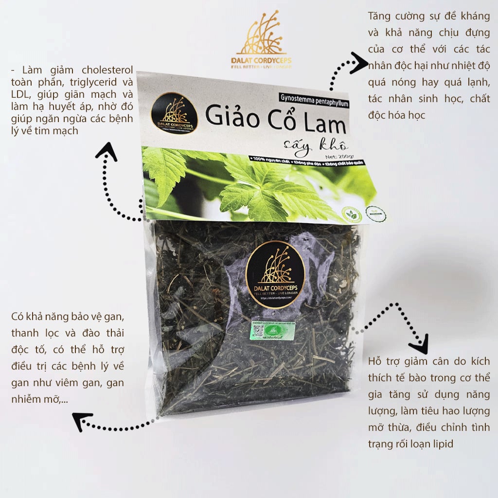 Trà giảo cổ lam sấy khô - Dalat Cordyceps