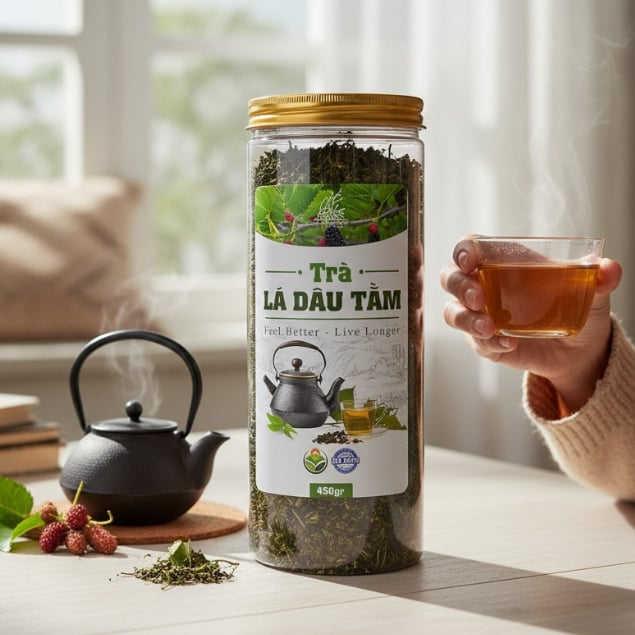 Trà lá dâu tằm khô - DalatCordyceps