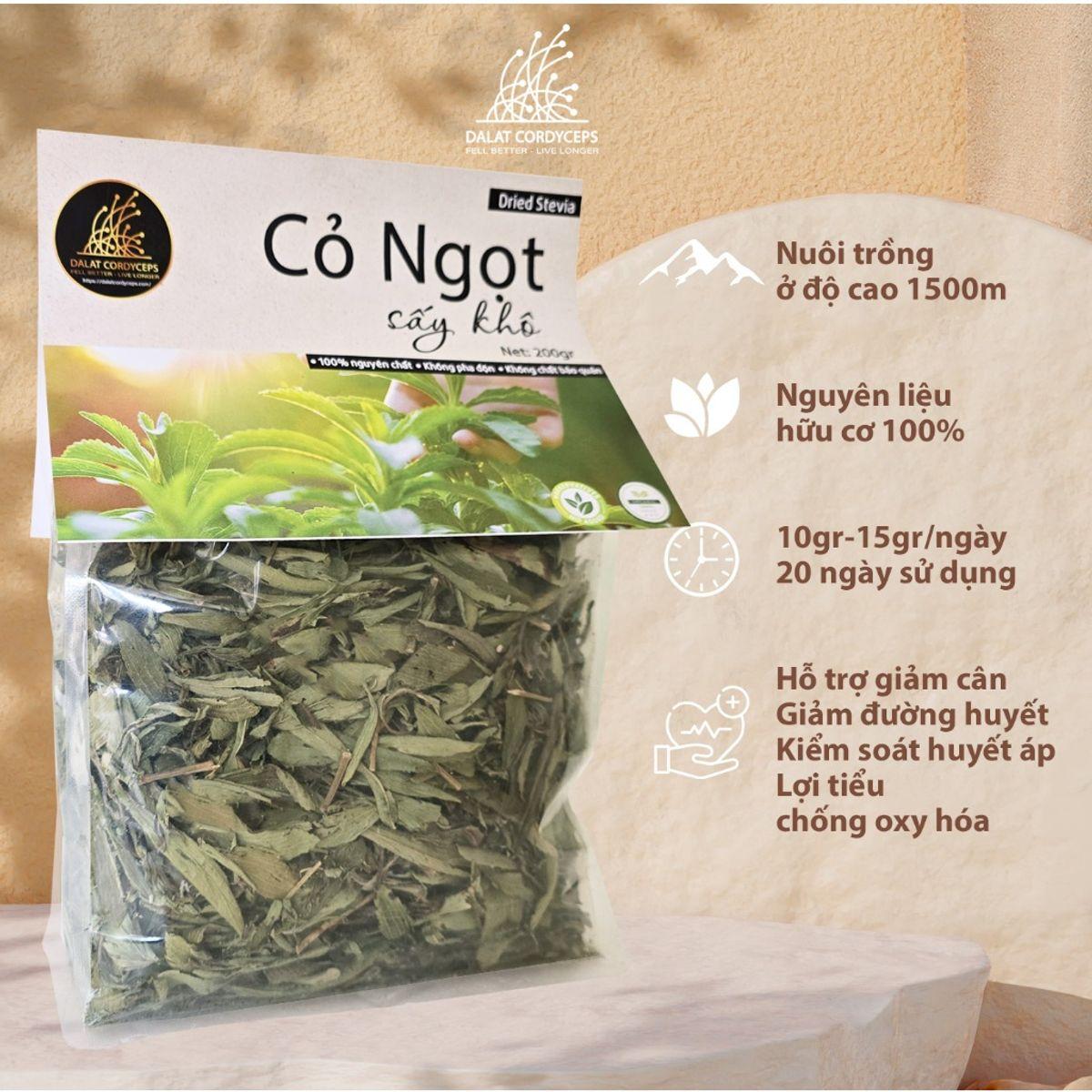 Trà cỏ ngọt sấy khô - Dalat Cordyceps