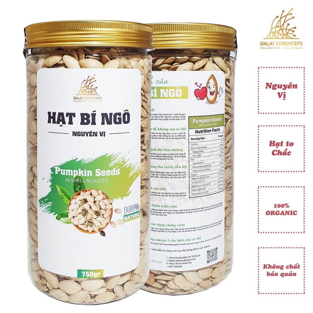 Hạt bí ngô nguyên vị Dalat Cordyceps