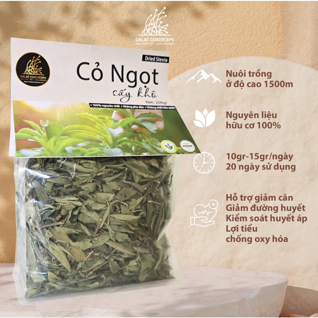 Trà cỏ ngọt sấy khô - Dalat Cordyceps