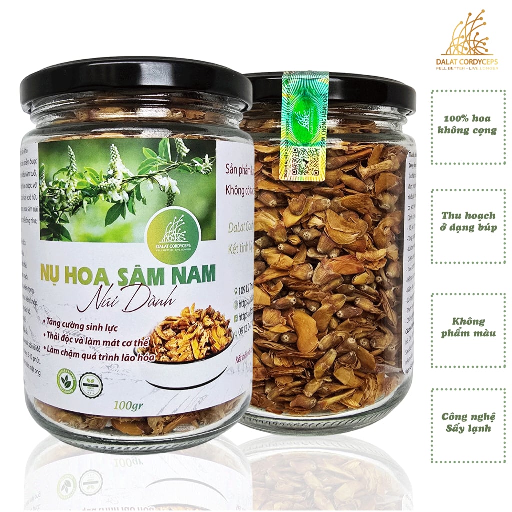 Nụ hoa cây sâm nam núi Dành khô sấy lạnh,, Dalat Cordyceps