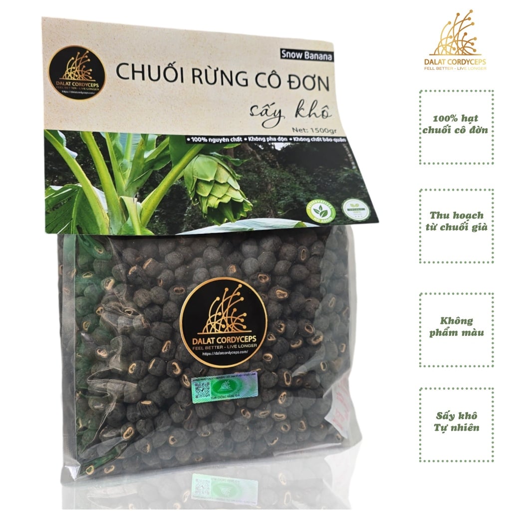 Hạt chuối rừng cô đơn sấy khô Dalat Cordyceps - 1500gr