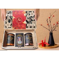 Set quà tết năm 2026 sức khoẻ Vạn An - Dalat Cordyceps - Đông trùng hạ thảo, saffron, linh chi, thảo mộc thiên nhiên