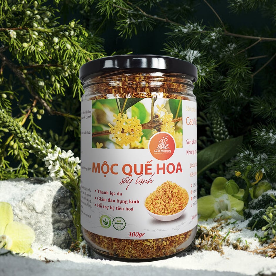 Trà thảo mộc mộc quế hoa khô loại đã được sấy lạnh Dalat Cordyceps