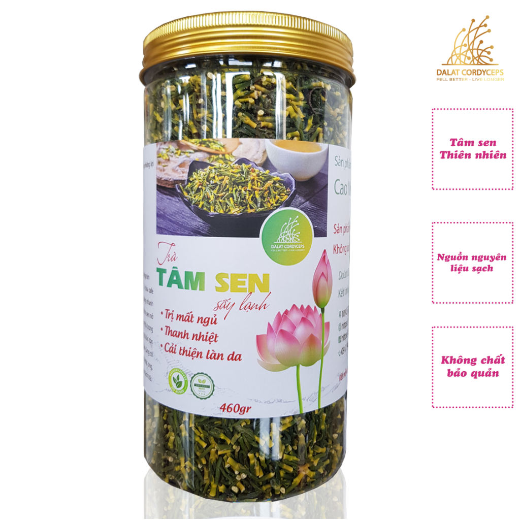 Trà tâm sen, tim sen sấy khô - Dalat Cordyceps - 230gr