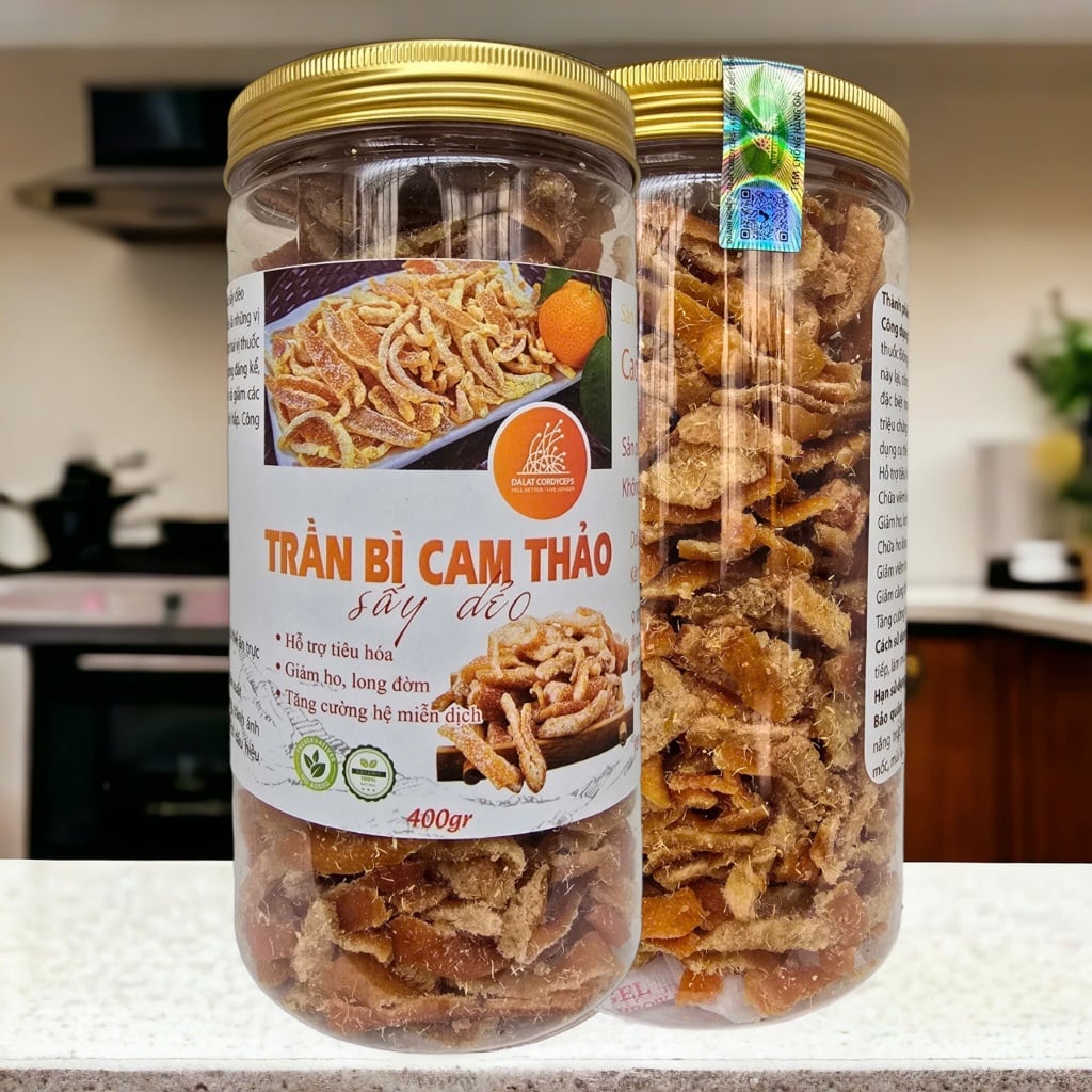 Trần bì cam thảo, vỏ cam quít kết hợp với cam thảo khô - Dalat Cordyceps