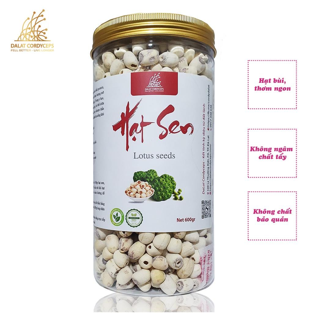 Hạt sen sấy khô Dalat Cordyceps - hạt tịnh tâm