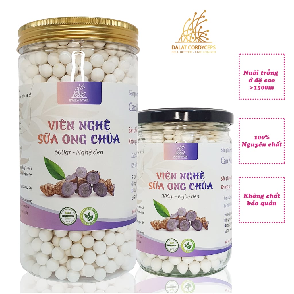 Viên tinh bột nghệ sữa ong chúa Dalat Cordyceps - Loại thượng hạng