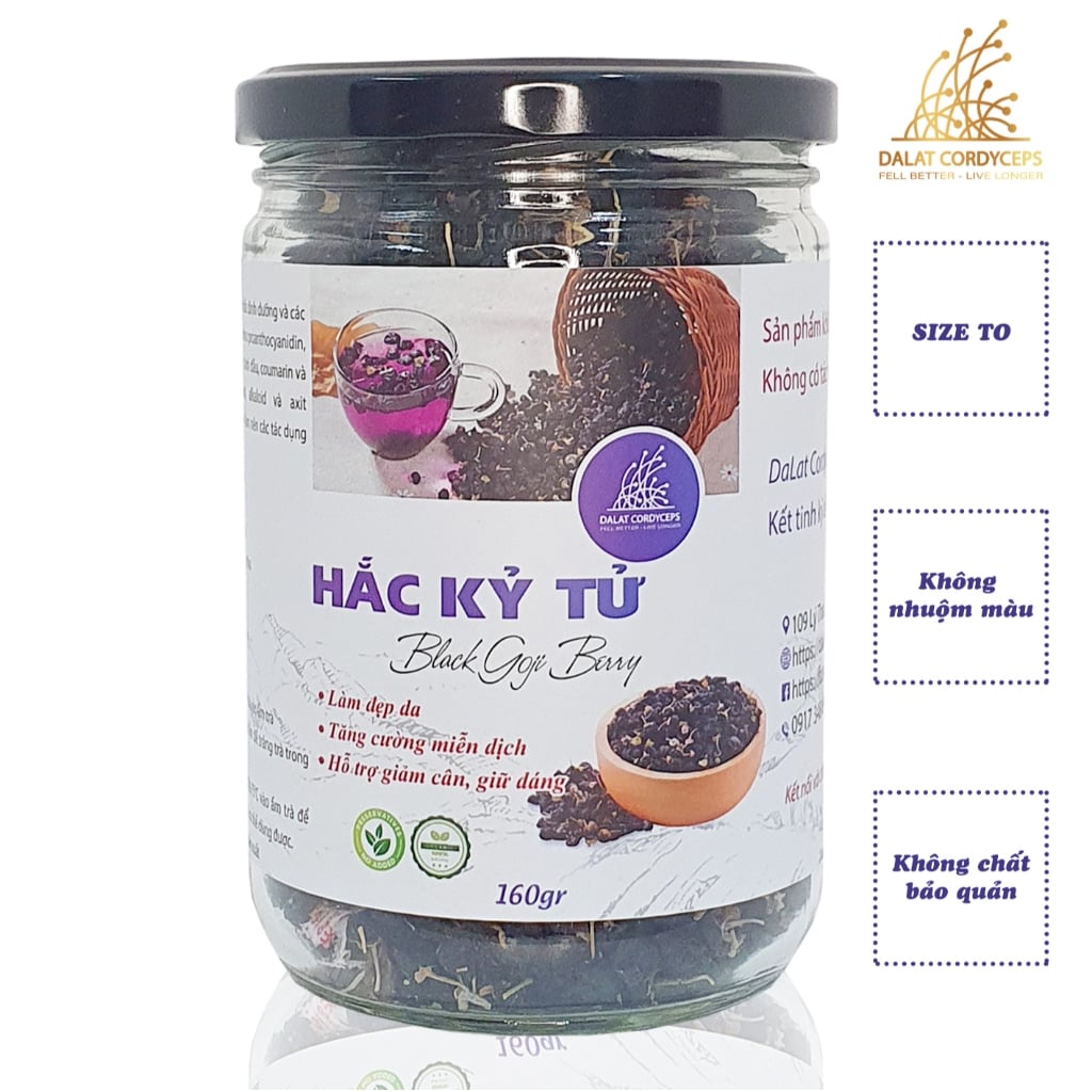 Hắc kỷ tử đen sấy khô - Dalat Cordyceps - loại thượng hạng