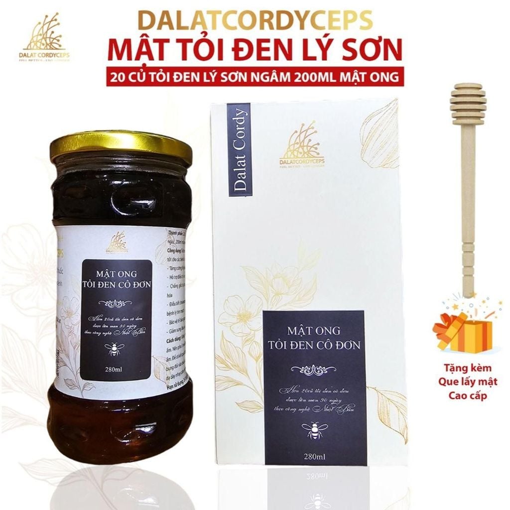 Mật ong ngâm tỏi đen lý sơn - Hộp cao cấp
