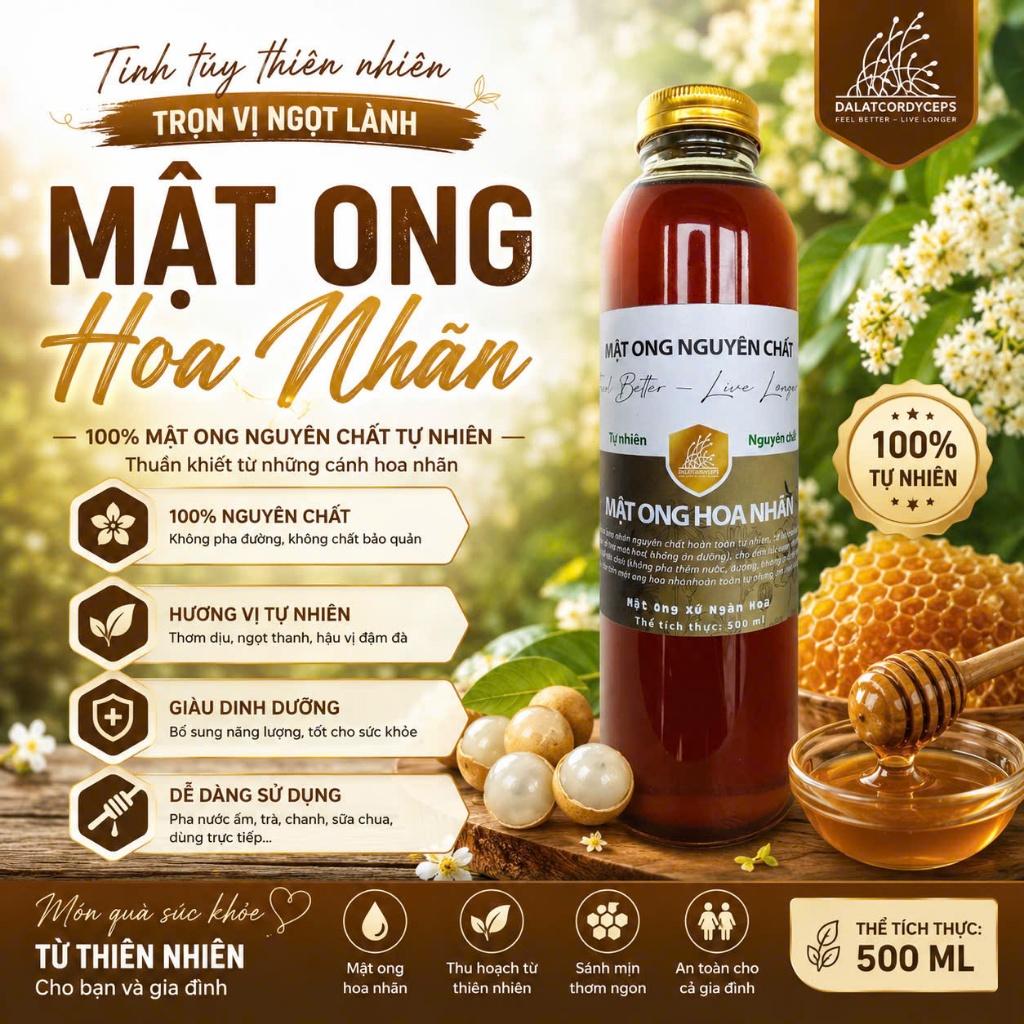 Mật ong nguyên chất hoa nhãn - Dalat Cordyceps