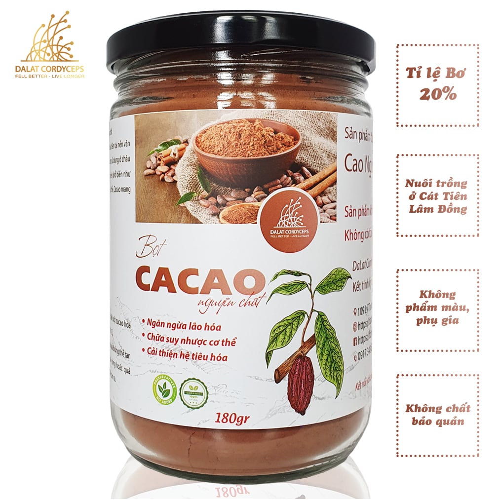 Bột cacao nguyên chất,, Dalat Cordyceps