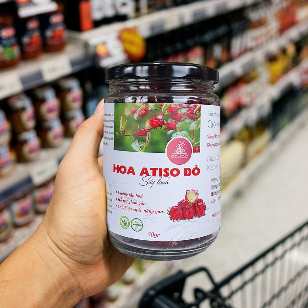 Trà hoa atiso đỏ sấy khô sấy lạnh Dalat Cordyceps - Loai cao cấp