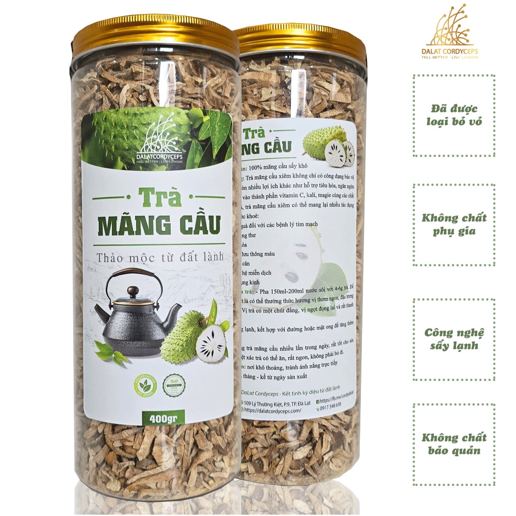 Trà thảo mộc mãng cầu xiêm sấy lạnh - Dalat Cordyceps