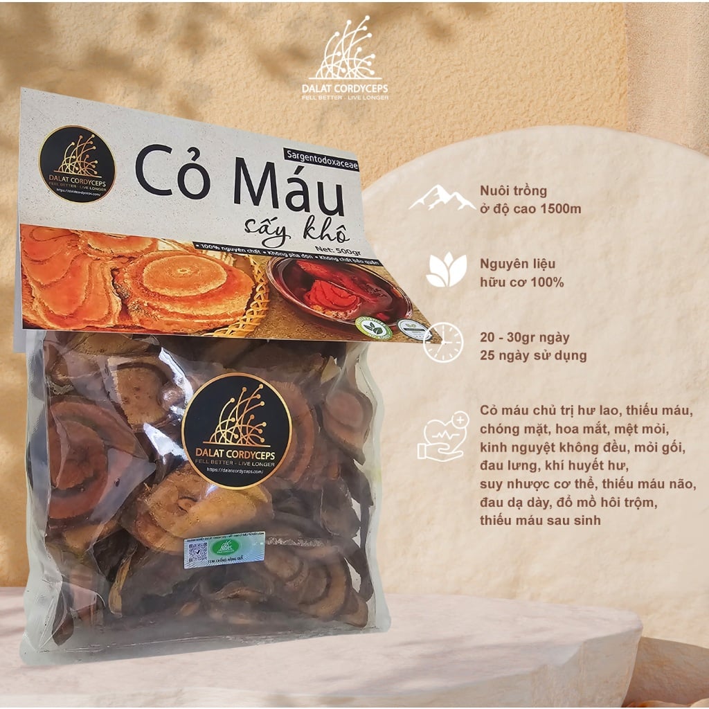 Cỏ máu, kê huyết đằng sấy khô Dalat Cordyceps - 500GR