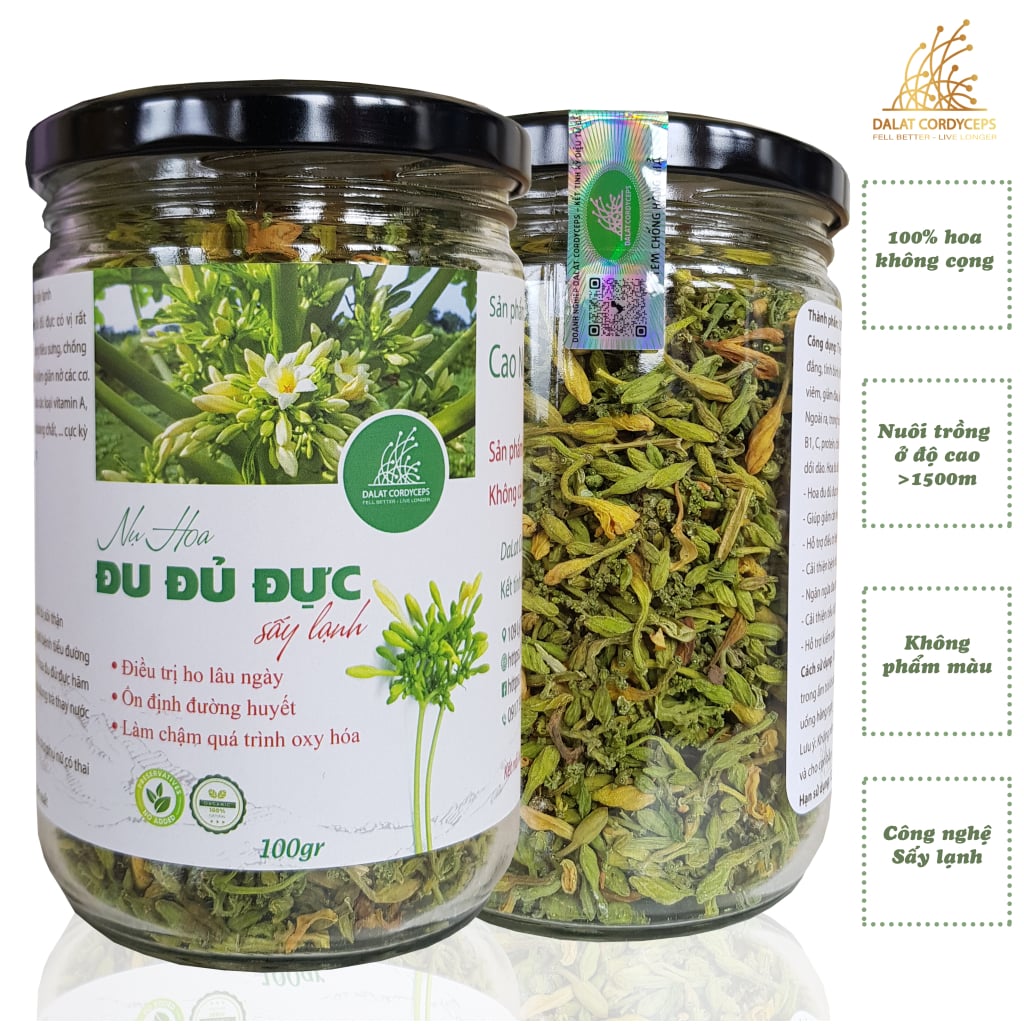 Nụ hoa đu đủ đực đã khô công nghệ sấy lạnh Dalat Cordyceps