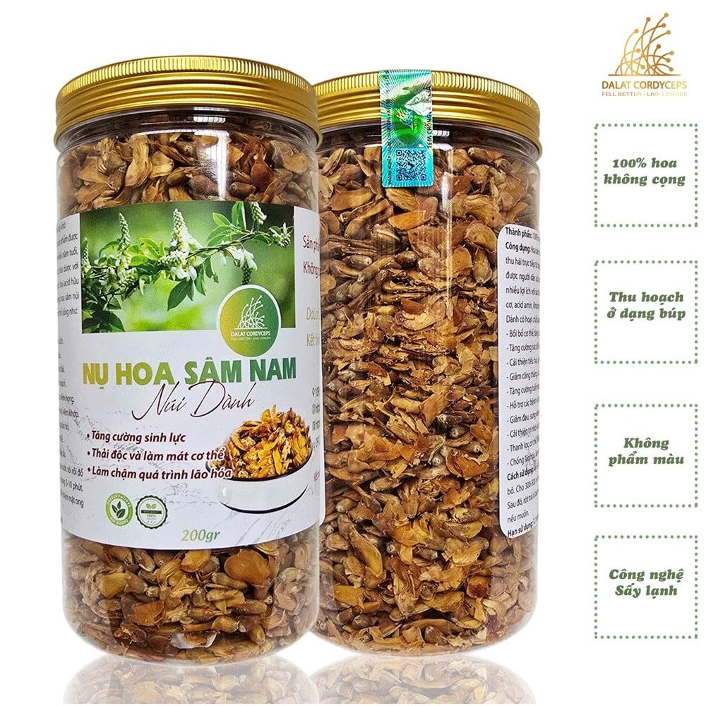 Nụ hoa cây sâm nam núi Dành khô công nghệ sấy lạnh rất thơm, Dalat Cordyceps