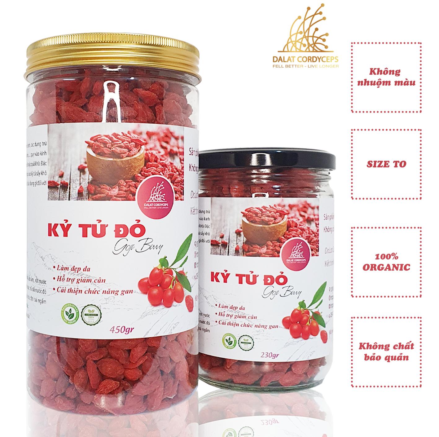 Kỷ Tử Đỏ Khô 230gr/450gr - Dalat Cordyceps loại cao cấp