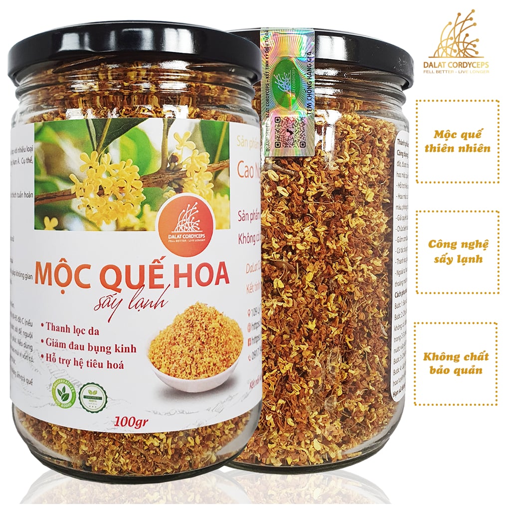 Trà thảo mộc mộc quế hoa khô loại đã được sấy lạnh Dalat Cordyceps