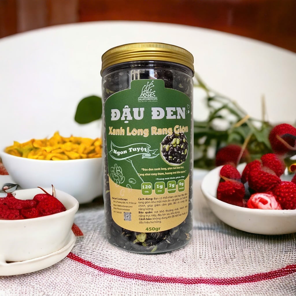Hạt đậu đen xanh lòng rang giòn - Dalat Cordyceps