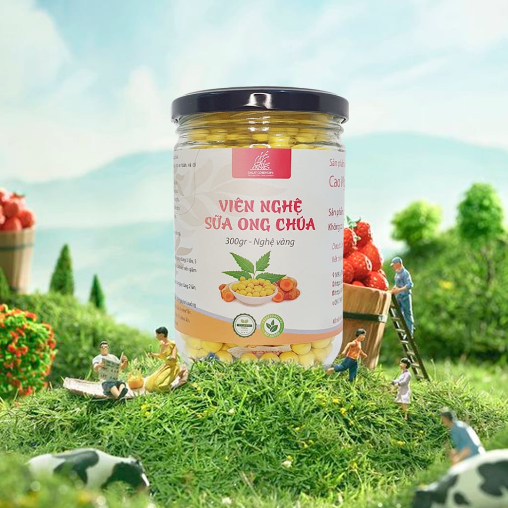 Viên tinh bột nghệ sữa ong chúa Dalat Cordyceps - Loại thượng hạng
