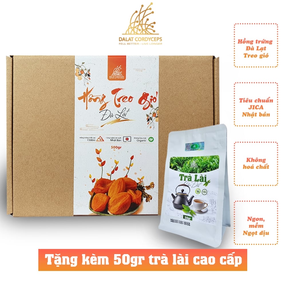 Hồng Treo Gió Đà Lạt Dalat Cordyceps – Đặc Sản Đà Lạt, Dẻo Thơm Tự Nhiên, Chuẩn ISO 22000:2018