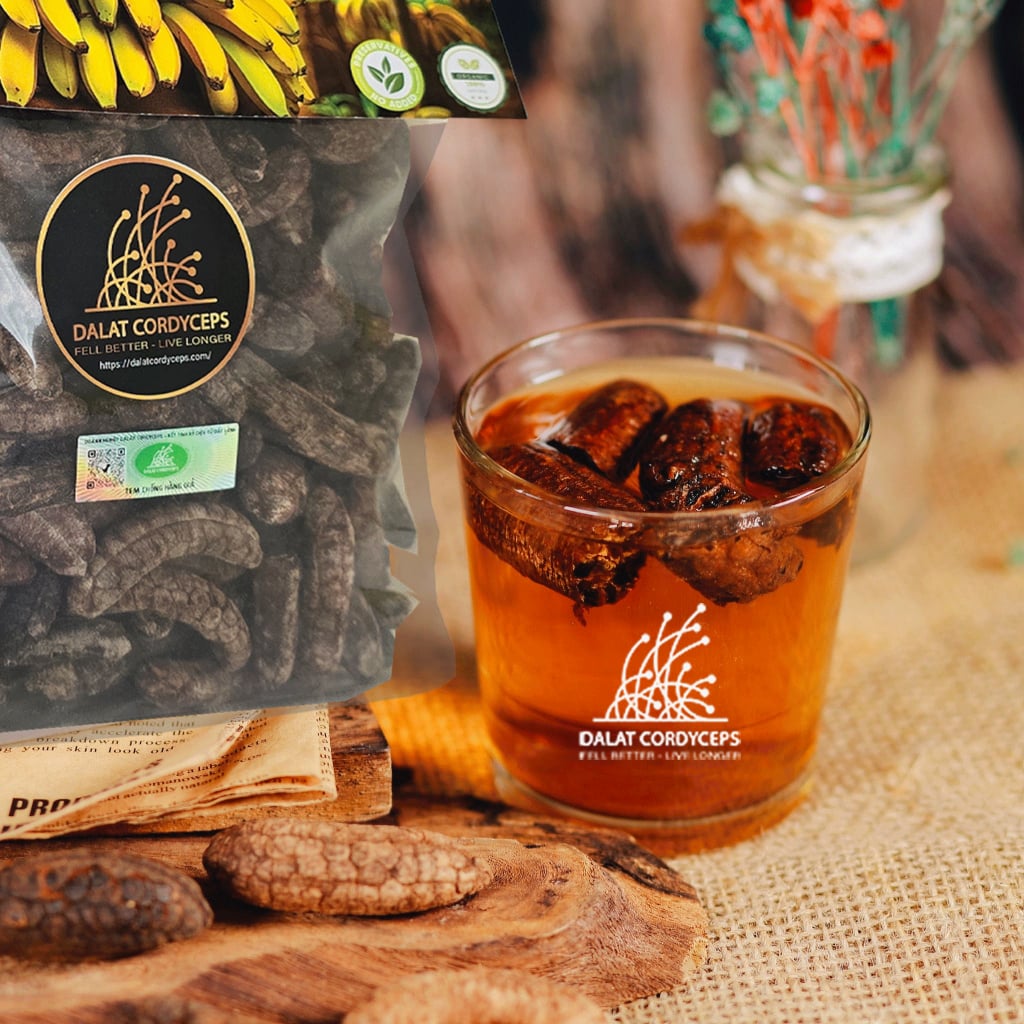 Túi Zip chuối hột rừng sấy khô  tiện dụng Dalat Cordyceps