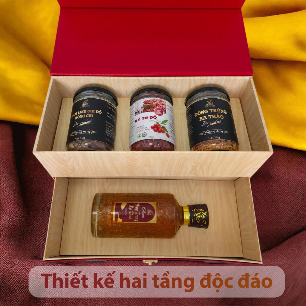 Set quà tết năm 2026 - Đông trùng hạ thảo , hộp quà tặng cao cấp, Dalat Cordyceps