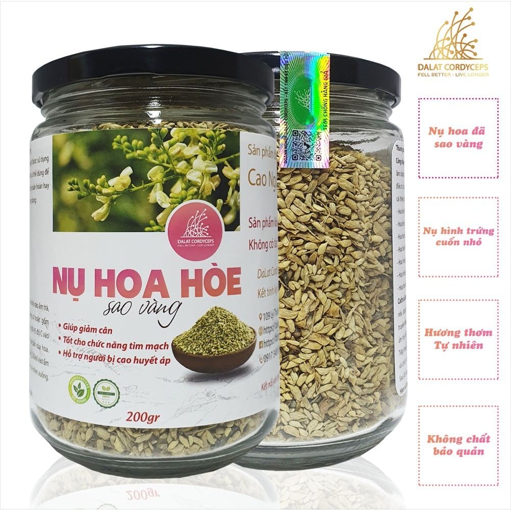 Trà nụ hoa hoè khô loại đã được sao vàng Dalat Cordyceps