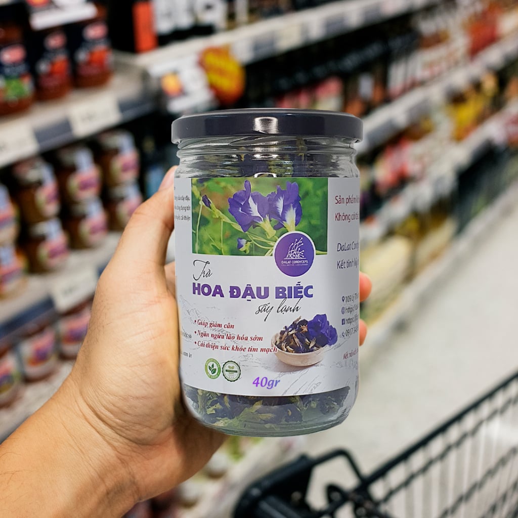 Trà bông hoa đậu biếc khô sấy lạnh - Dalat Cordyceps - loại thượng hạng