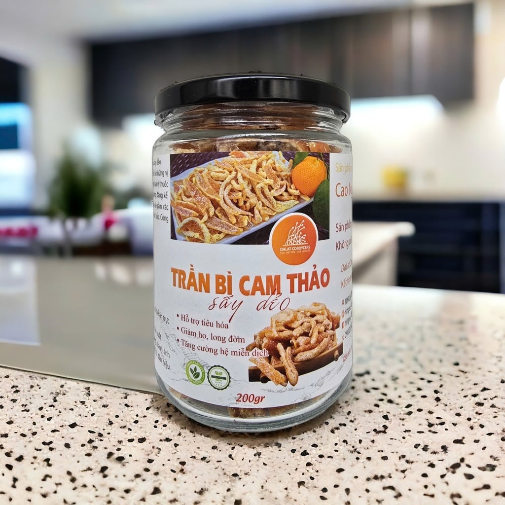 Trần bì cam thảo, vỏ cam quít kết hợp với cam thảo khô - Dalat Cordyceps