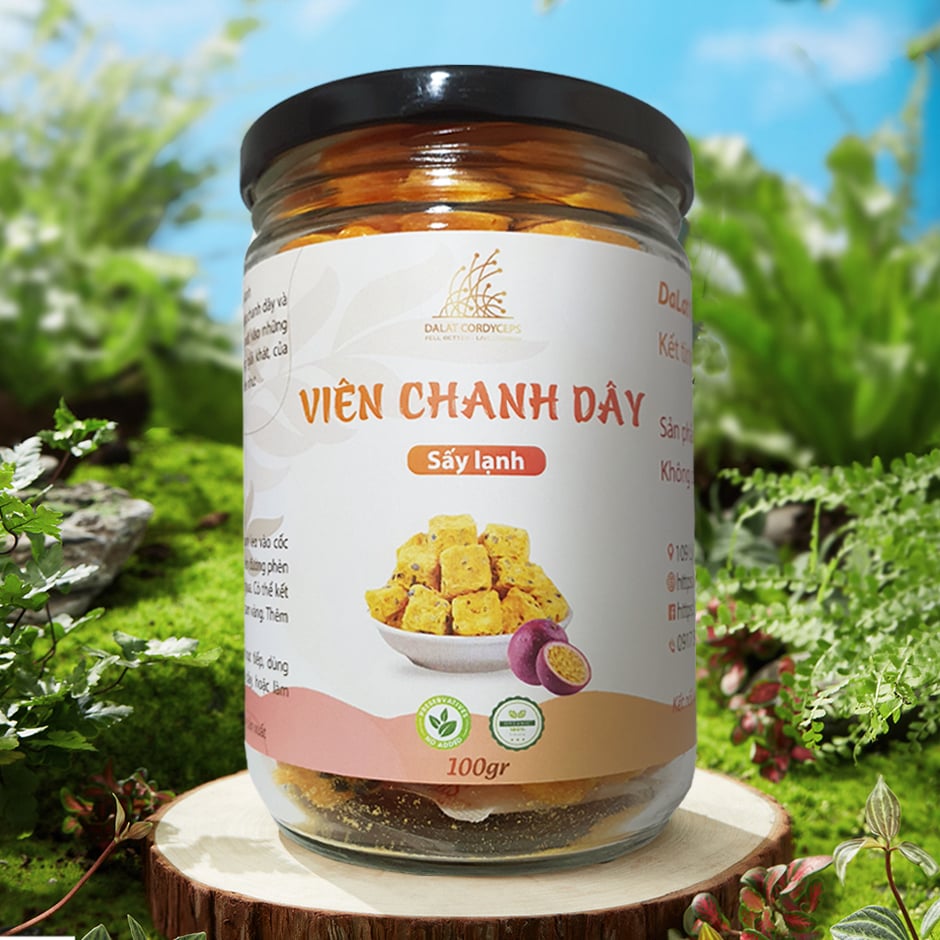 Viên chanh dây, chanh leo khô sấy lạnh - Dalat Cordyceps