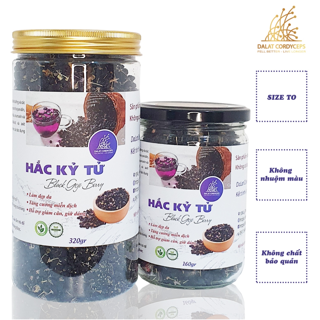 Hắc kỷ tử đen sấy khô - Dalat Cordyceps - loại thượng hạng