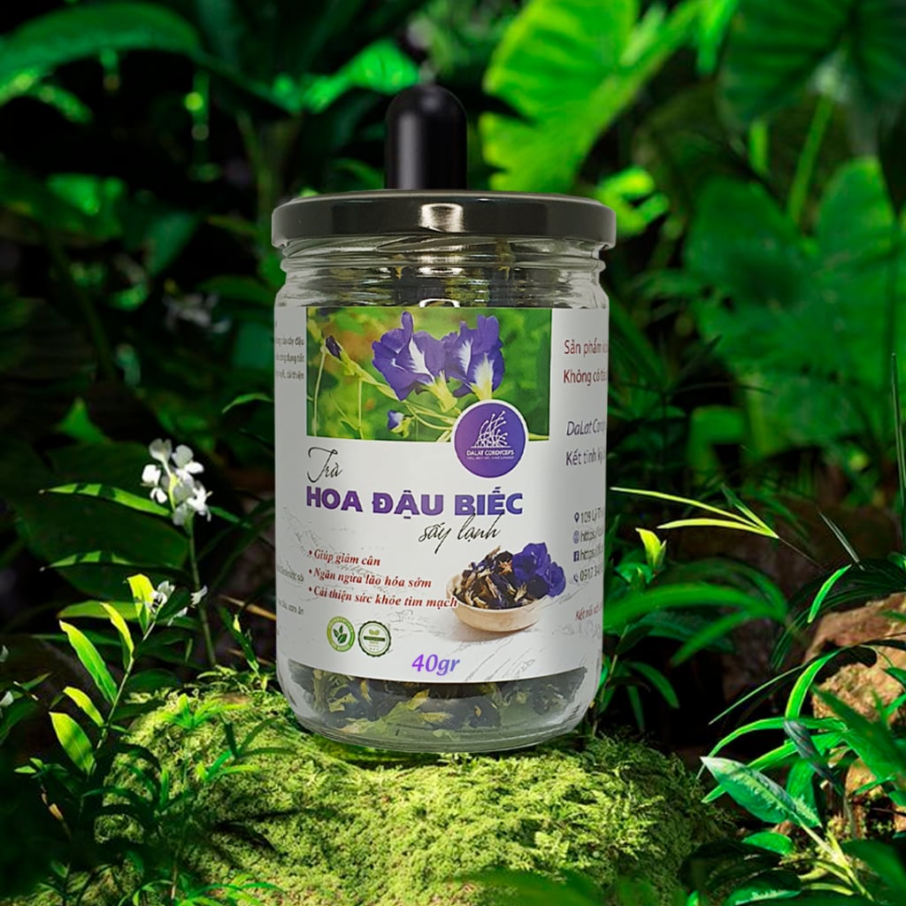 Trà bông hoa đậu biếc khô sấy lạnh - Dalat Cordyceps - loại thượng hạng