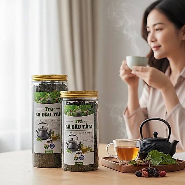 Trà lá dâu tằm khô - DalatCordyceps