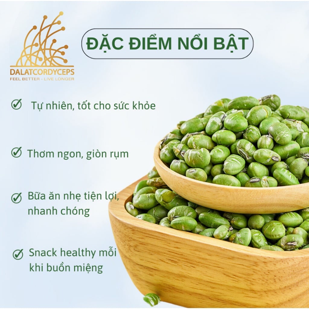 Hạt đậu xanh rang muối giòn tan - Dalat Cordyceps