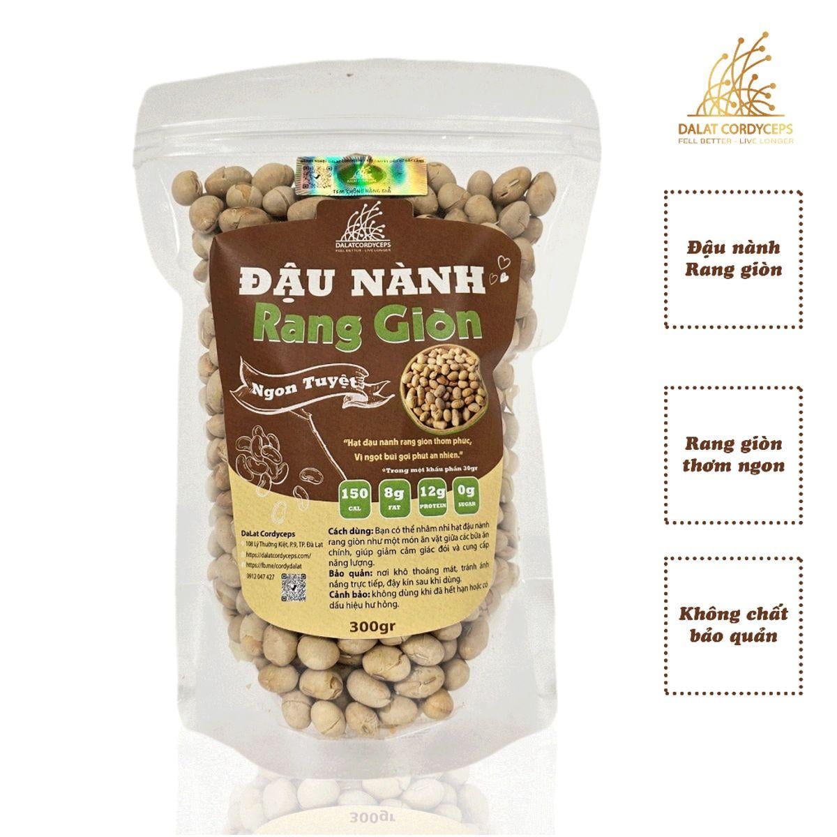 Hạt đậu nành, đỗ tương rang giòn - Dalat Cordyceps