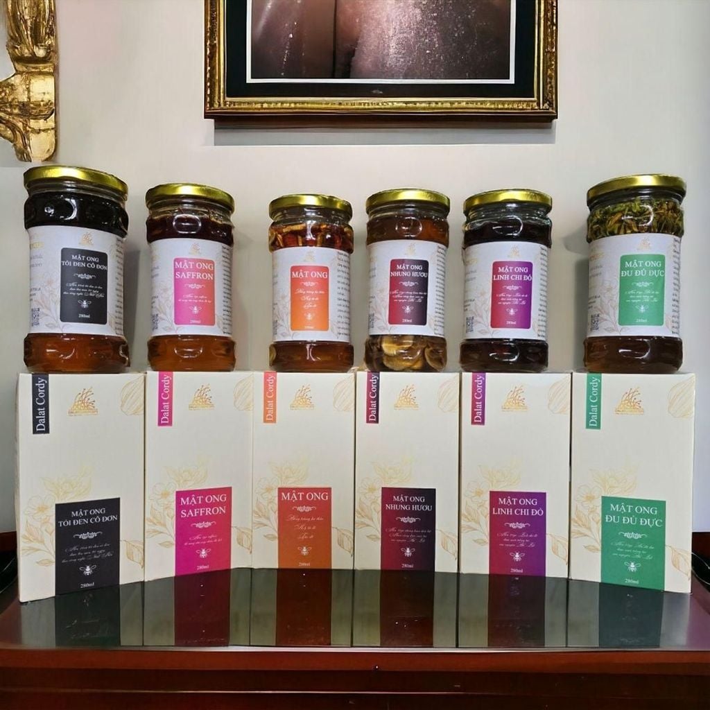 Mật ong ngâm hoa đu đủ đực - Hộp cao cấp
