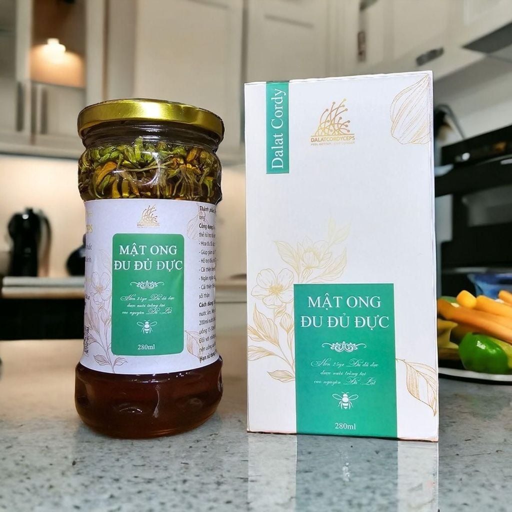 Mật ong ngâm hoa đu đủ đực - Hộp cao cấp