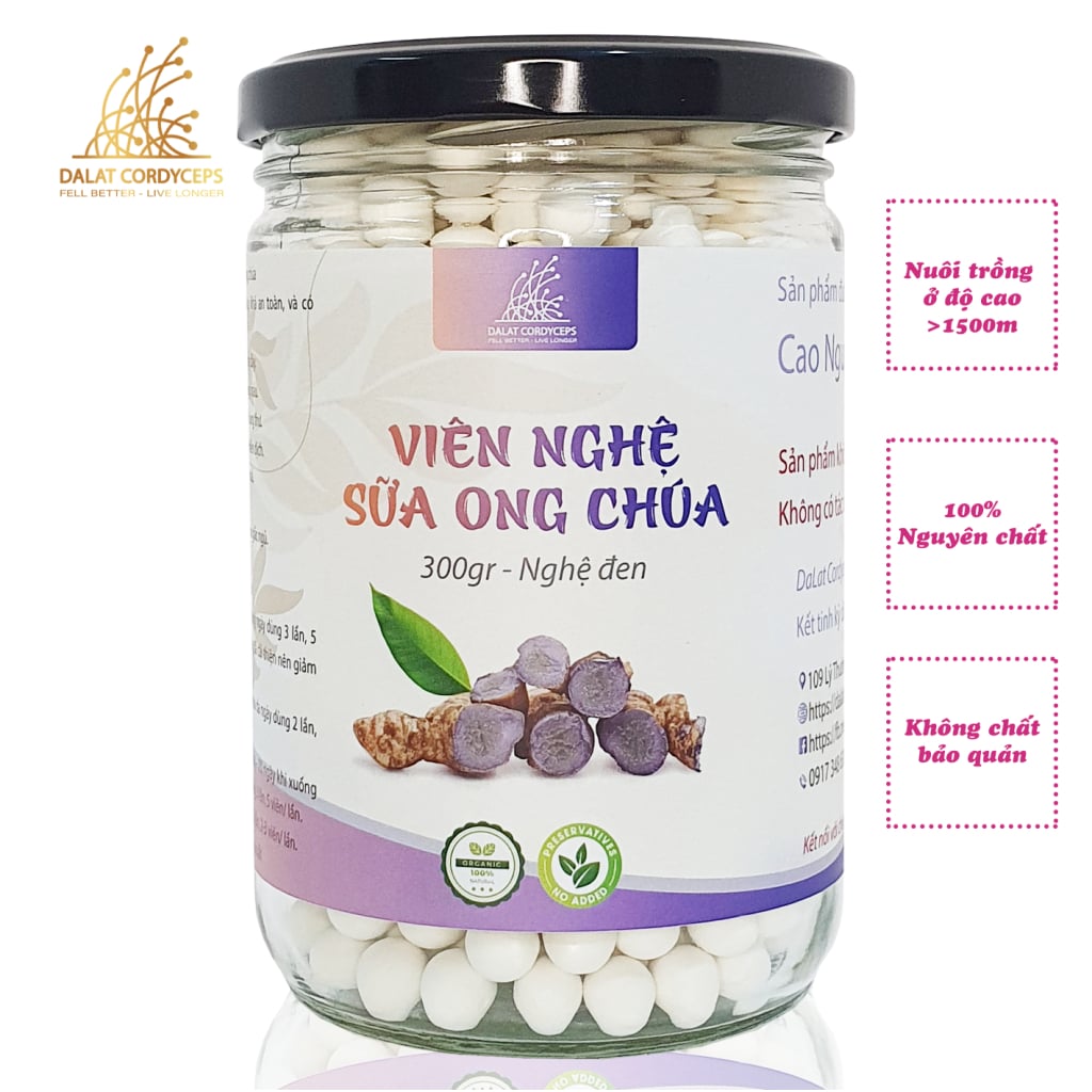 Viên tinh bột nghệ sữa ong chúa Dalat Cordyceps - Loại thượng hạng